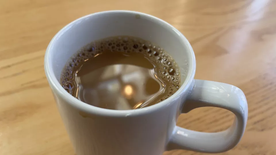 Foto på en kopp med kaffe.